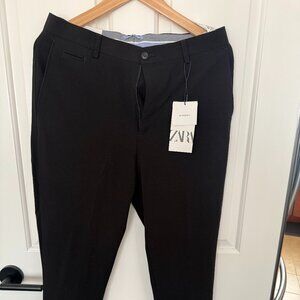 ZARA Black Bi‑Stretch Skinny Dress Pants – Carrot Cropped – Size 30 – NWT